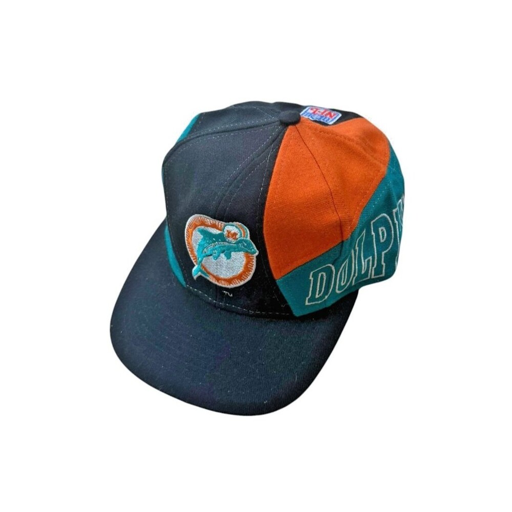 Vintage 90s Apex One Miami Dolphins Hat Cap Tri Color Spell Out Logo Snapback